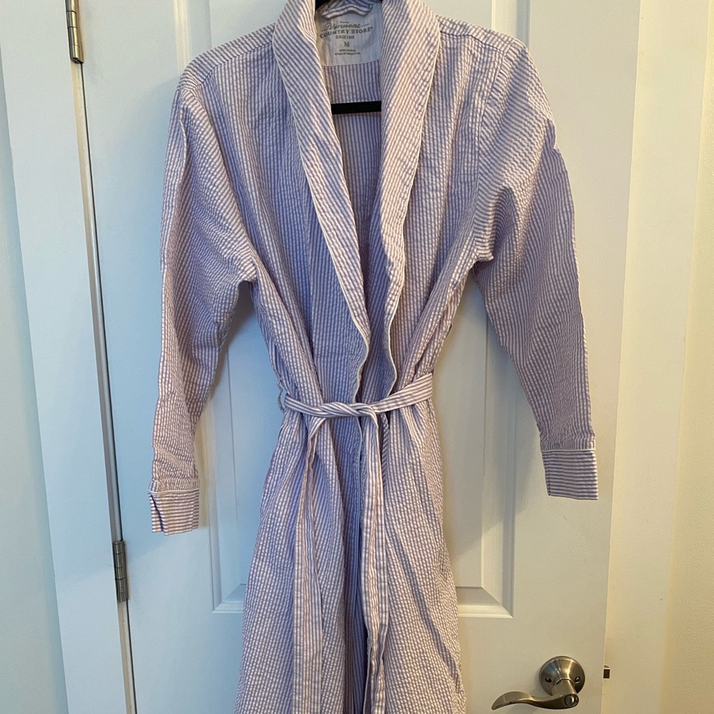 Cotton seersucker robe
